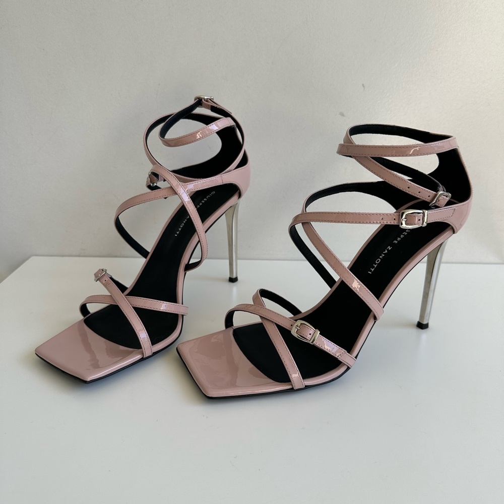Giuseppe Zanotti Vanilla Soft Punk Strappy Sandals Heels Shoes Light Pink 40 NEW